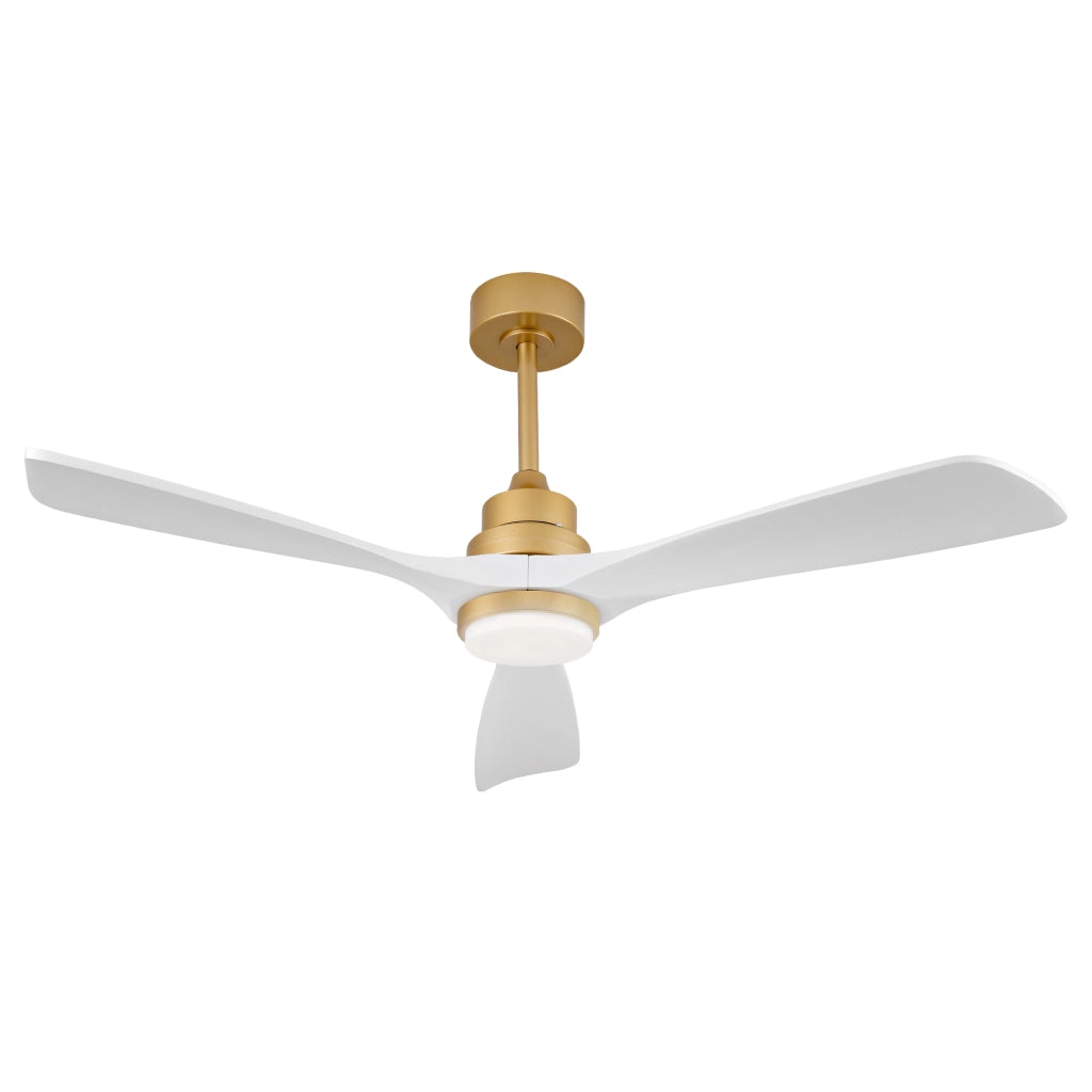 Ventilatore da soffitto da 52 pollici con luce dimmerabile; telecomando e pale in legno massello