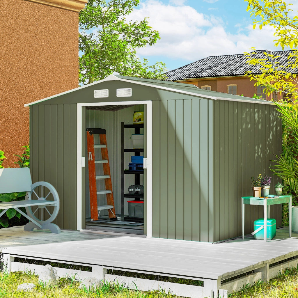 Casetta da giardino in metallo ¨C Minimal ¨C verde chiaro 277x195x192 cm