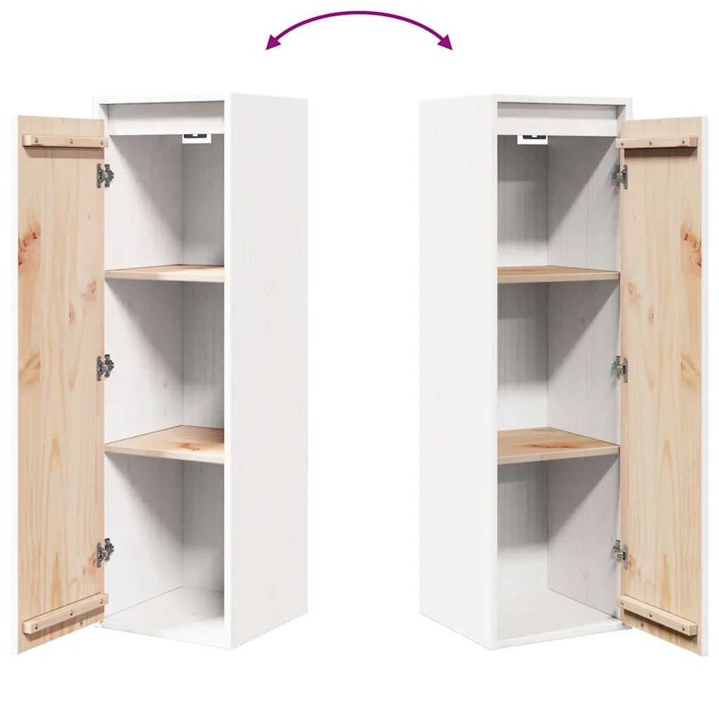 Set di 2 pratici pensili decorativi da parete 30 x 30 x 100 cm realizzati in legno massello di pino bianco 02_0048103