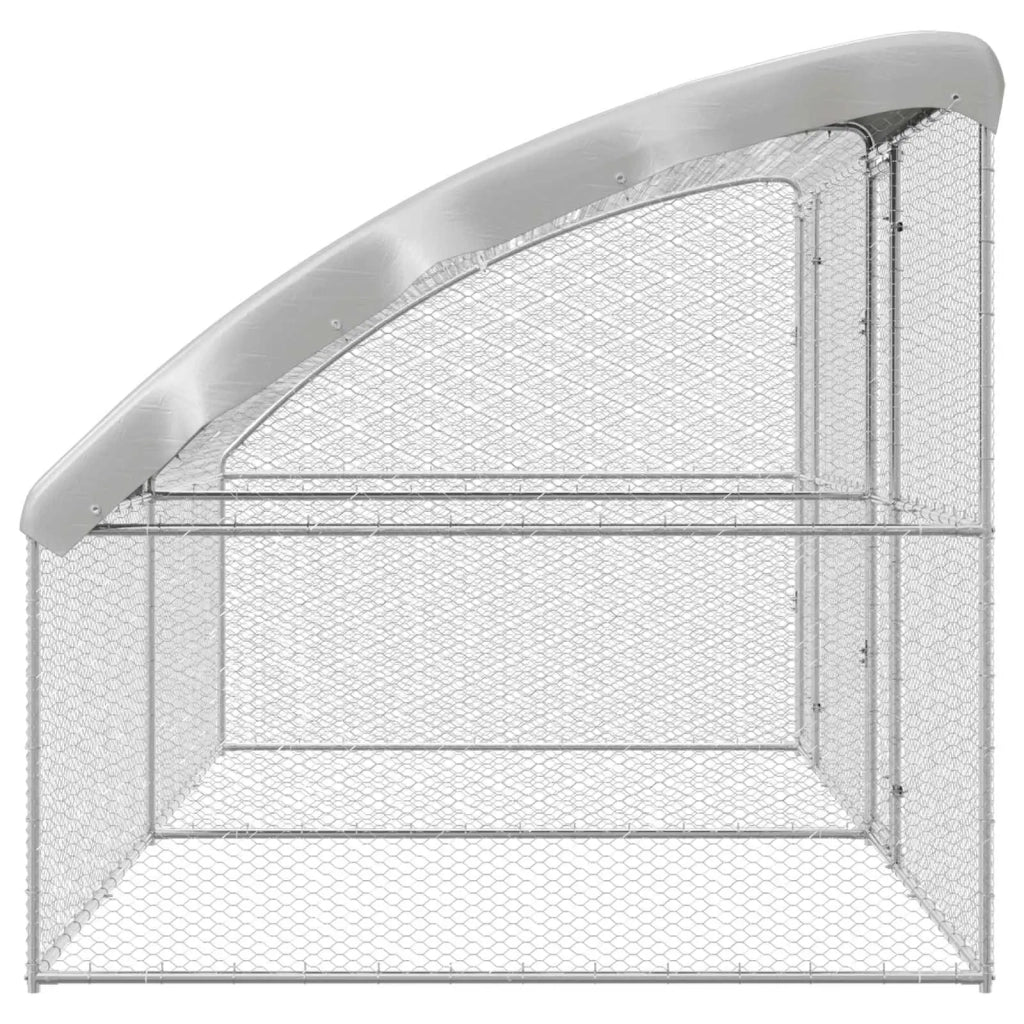 Gabbia per polli 2 pcs Argento 400 x 200 x 200 cm Acciaio e PE