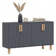 Madia Venerina, Credenza 2 Ripiani, 120x30x74h cm Nero Antracite