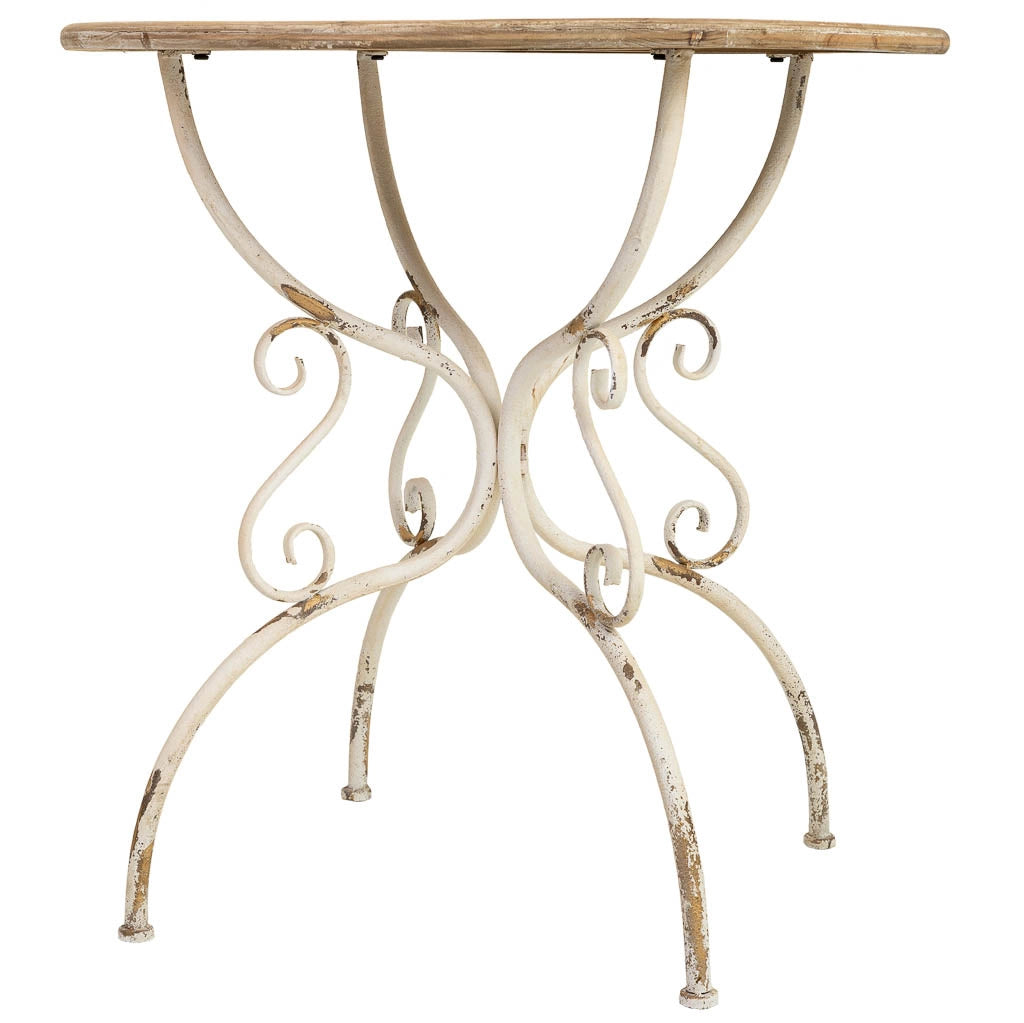 Tavolo in legno e metallo finitura invecchiata 79,5x79,5x80