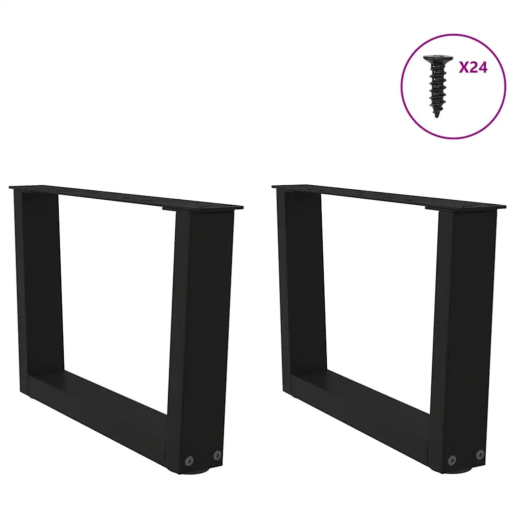 Gambe per Tavolino da Caff¨¨ a Forma di V 2 pz | Piede del tavolo Nere 50x(30-31,3) cm Acciaio