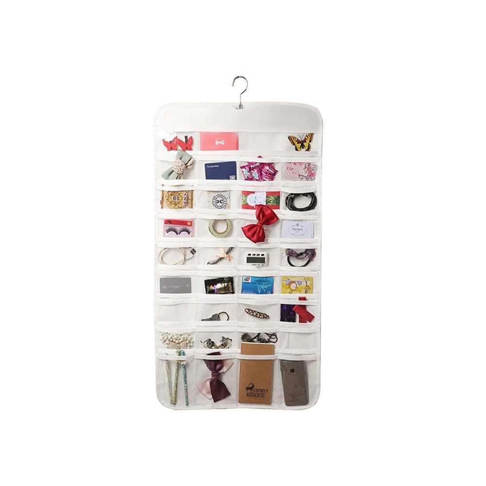 Trade Shop - Organizzatore Organizer Di Gioielli Da Appendere Doppio Lato 72 Tasche Jewellery -