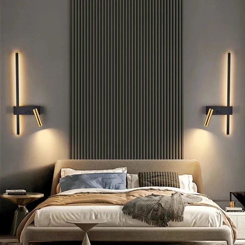 Lampada Da Parete APP1439-2-W Black Gold Left