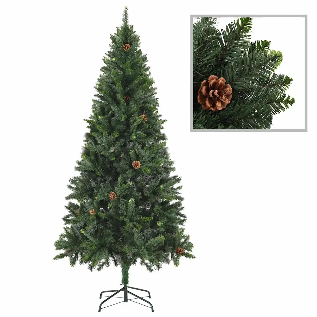 Albero di Natale Preilluminato con Palline e Pigne 180 cm 3077845