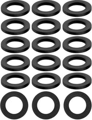 Rubinetti Premium - Flessi di gomma per chiusura (nero) - 30 pezzi - Per doccianti - 19 mm piano