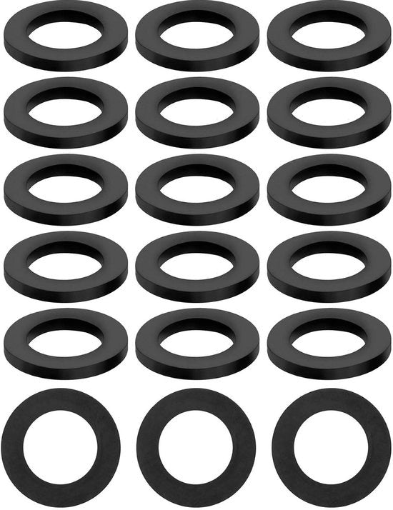Rubinetti Premium - Flessi di gomma per chiusura (nero) - 30 pezzi - Per doccianti - 19 mm piano
