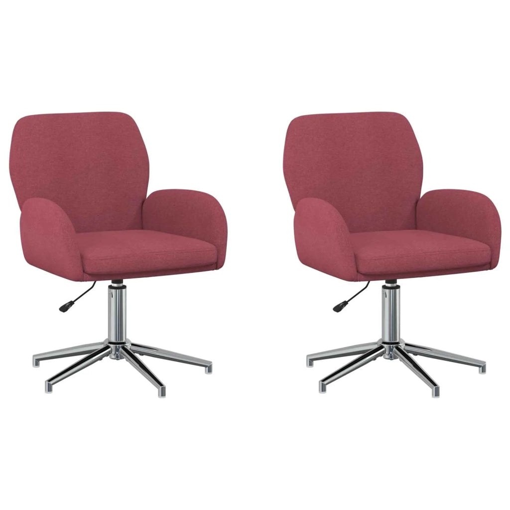 Sedie da scrivania girevoli 2 pz 54 x 58 x 90 cm Rosso Vino 3428298