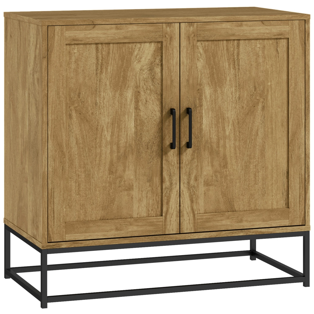 Consolle Ingresso 2 Ripiani ¨C Xylo ¨C Legno Acciaio Marrone Nero 80x40x78cm