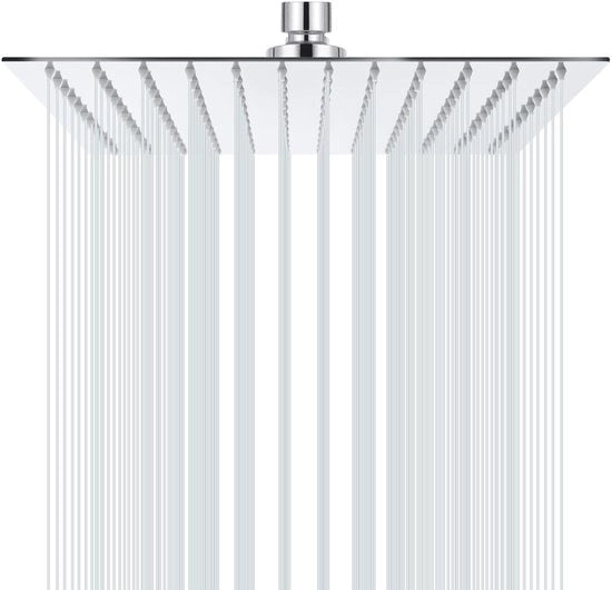 Douchekop per plafondo - Regendouchekop - 25 x 25 cm - Acciaio inossidabile - Chiaro - Spremi anti-calcare - Installazione a soffitto