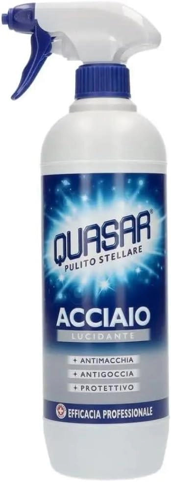 QUASAR SPPRAY ACCIAIO LUCIDANTE SET 6 PZ X 580 ML ANTIMACCHIA ANTIGOCCIA PROTETTIVO