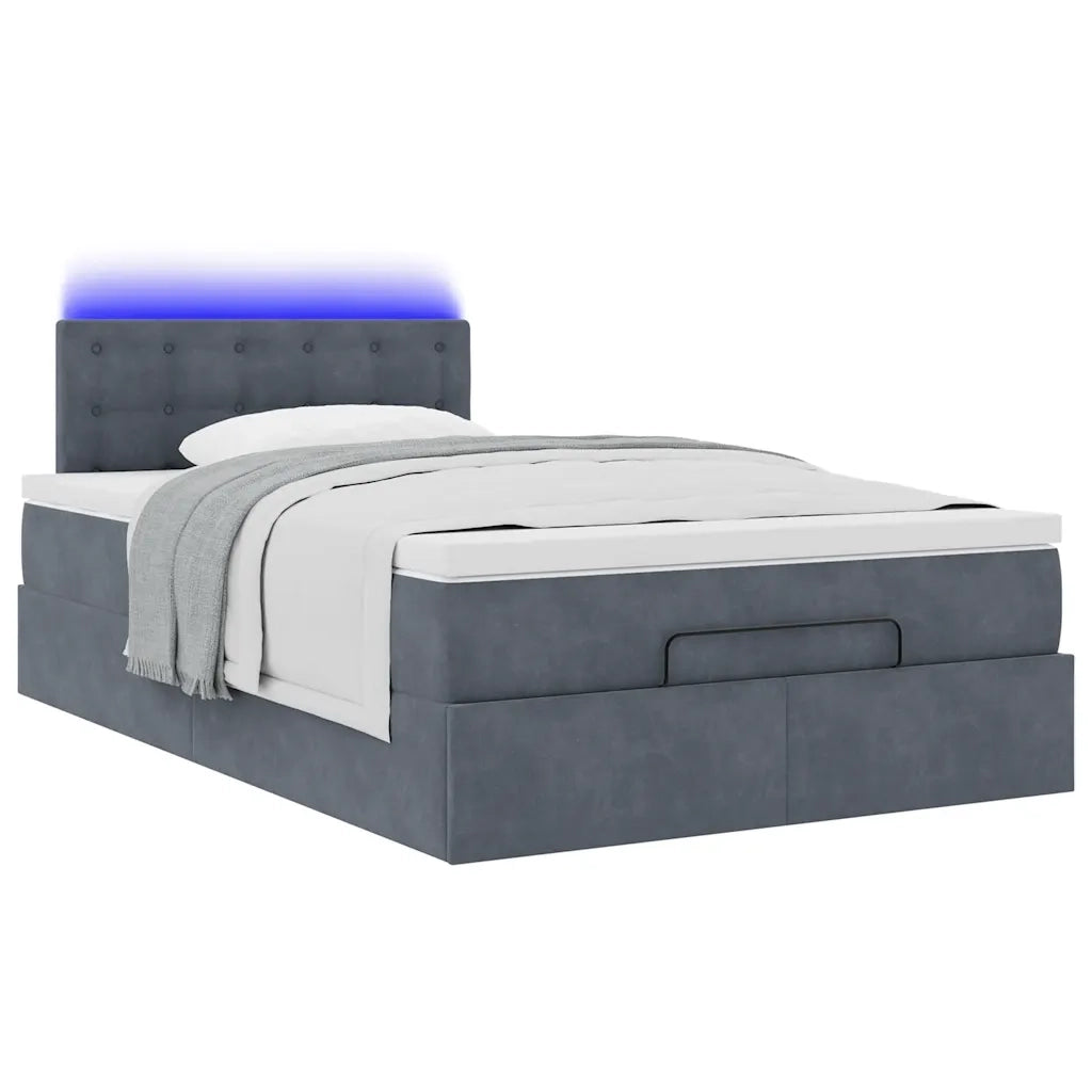 Struttura Letto Pouf con Materasso 120x200 cm Velluto 3312759