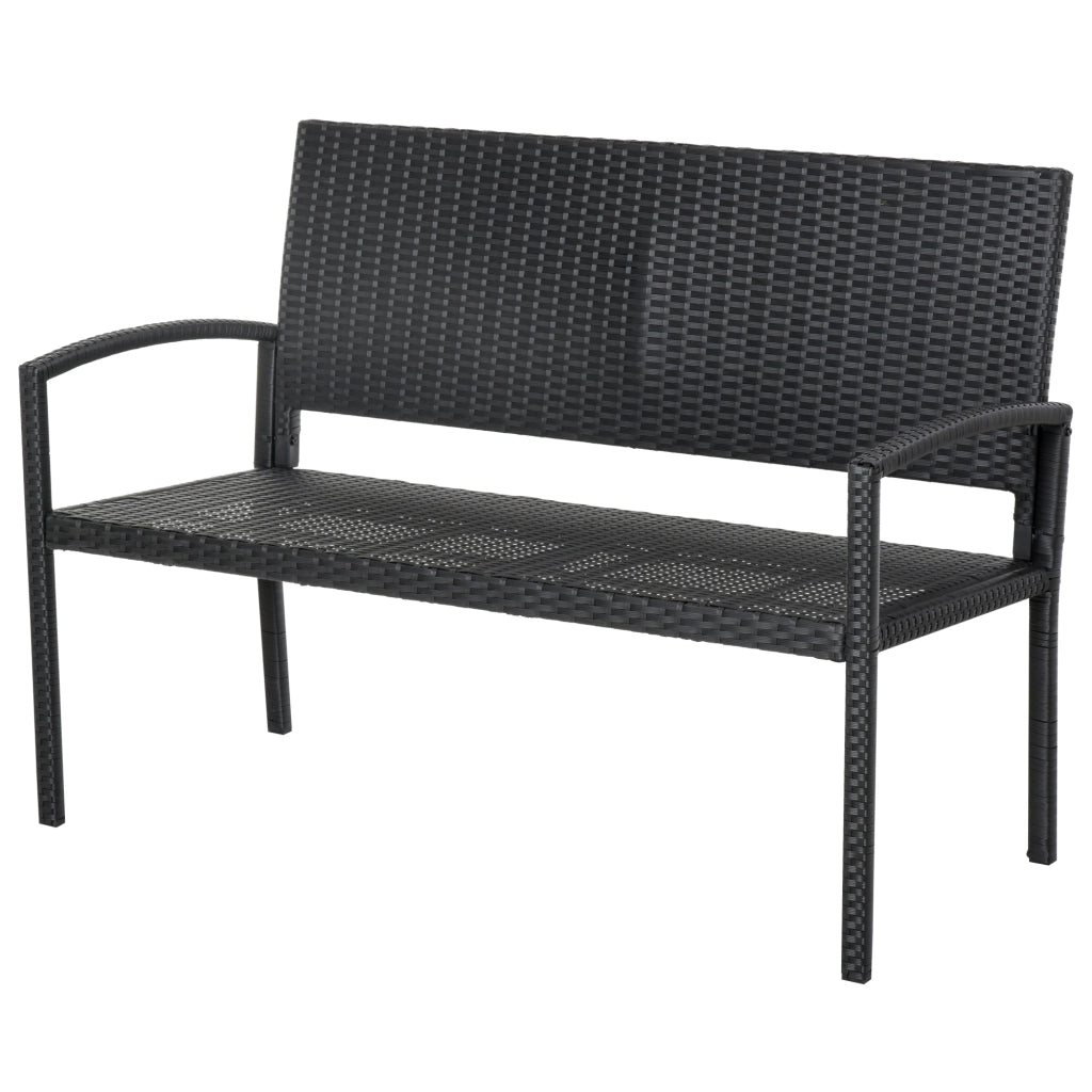 Divano da giardino 2 posti in resina intrecciata ¨C zephmum ¨C nero 120x60x80