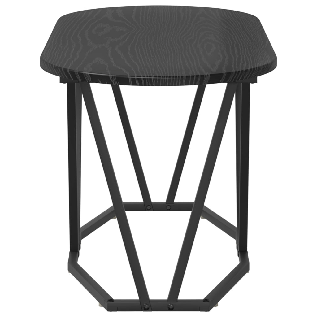 Tavolino da caffÃ¨  Nero Rovere 80x40x40,5 cm in Legno Composito e Metallo