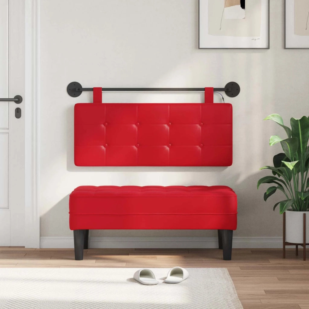 Testiera sospesa Con luce LED Rosso Similpelle