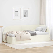 Cornice del letto ad angolo Crema 90 cm x 200 cm Velluto 42016653