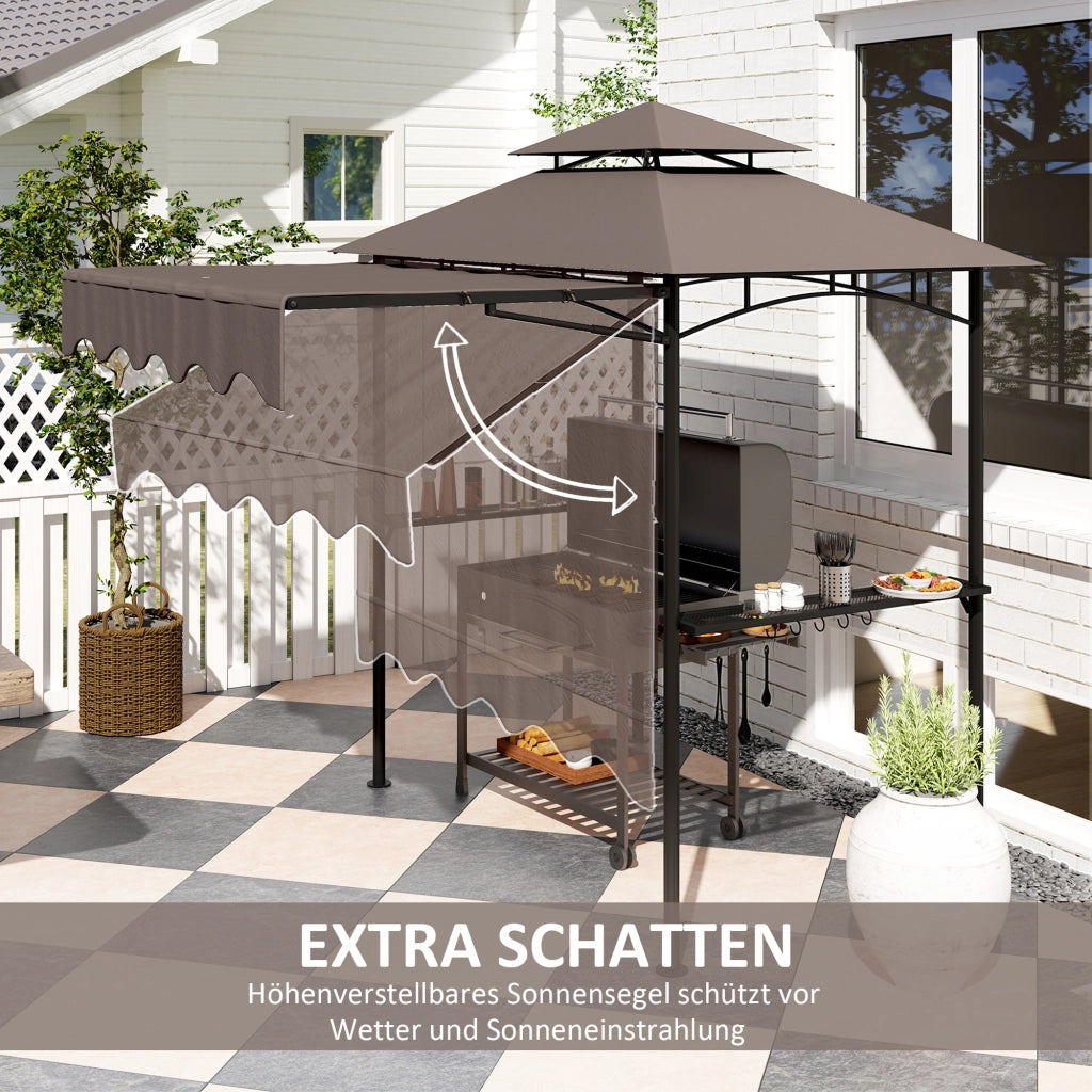 Gazebo da giardino ¨C zephmum ¨C 242x232x248 cm grigio