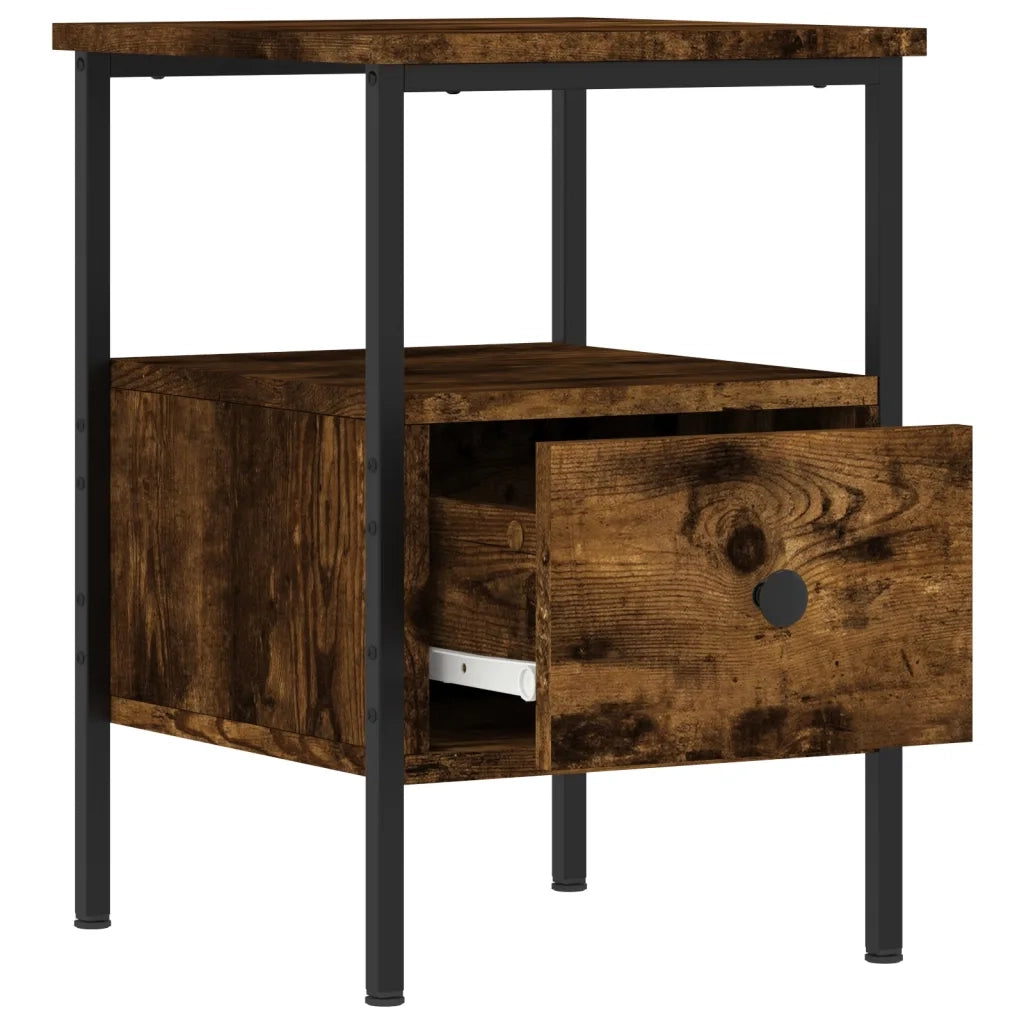 Comodini 2 pz-Set di 2 Tavolino da notte Rovere Fumo 34x36x50 cm in Legno Multistrato