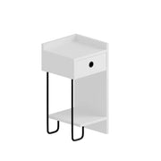 Comodino diritto in legno "Sirius" - 32 x 30 x 61 cm - Bianco