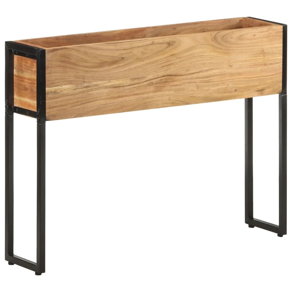 Aiuola rialzata/fioriera per piante fiori patio giardino 90 x 20 x 68 cm legno massello di acacia marrone 02_0037964