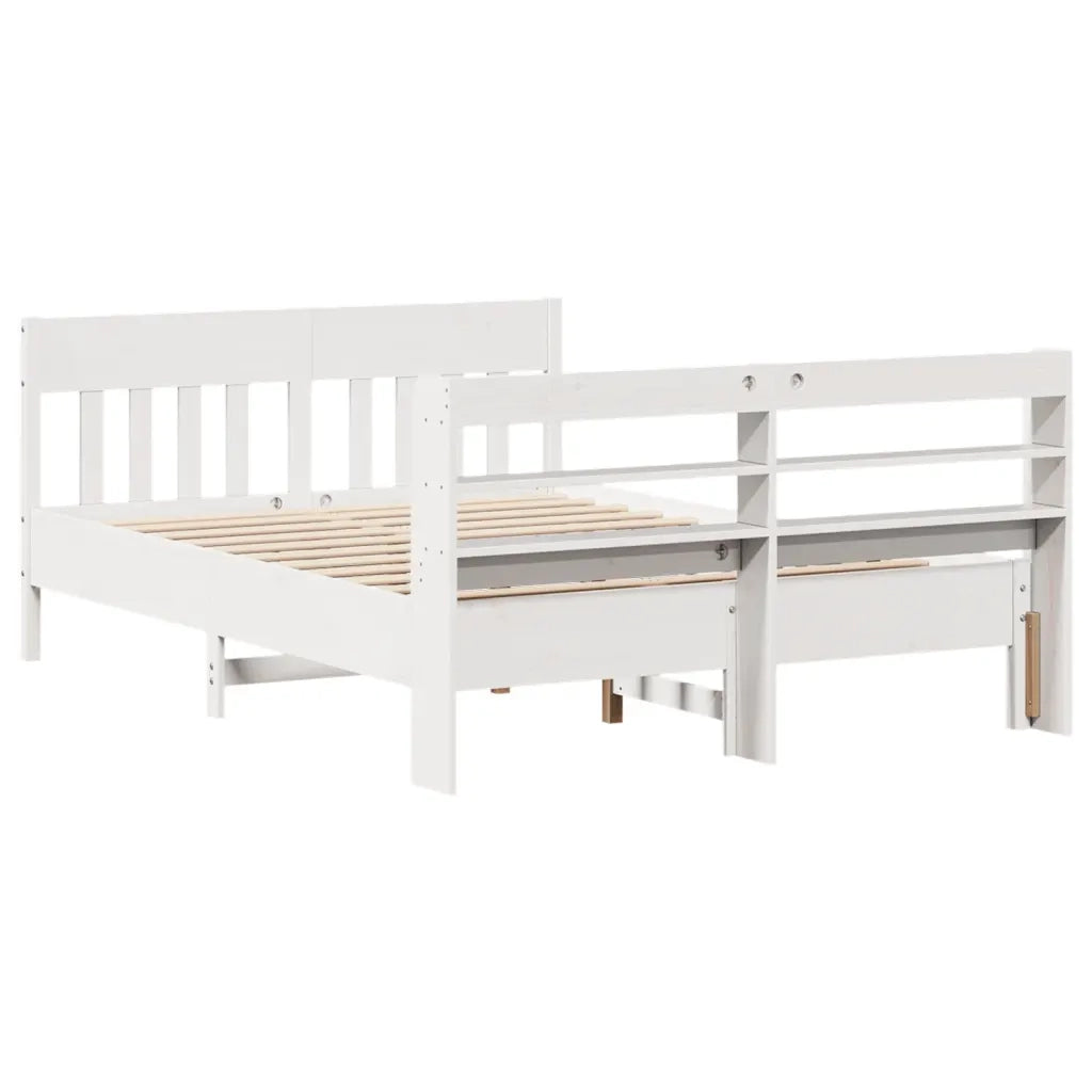 Letto senza Materasso Bianco 140x190 cm Legno Massello di Pino
