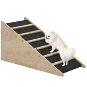 Scala per cani e gatti ¨C zephmum ¨C legno di pino, 90x40x45 cm, colore naturale e grigio