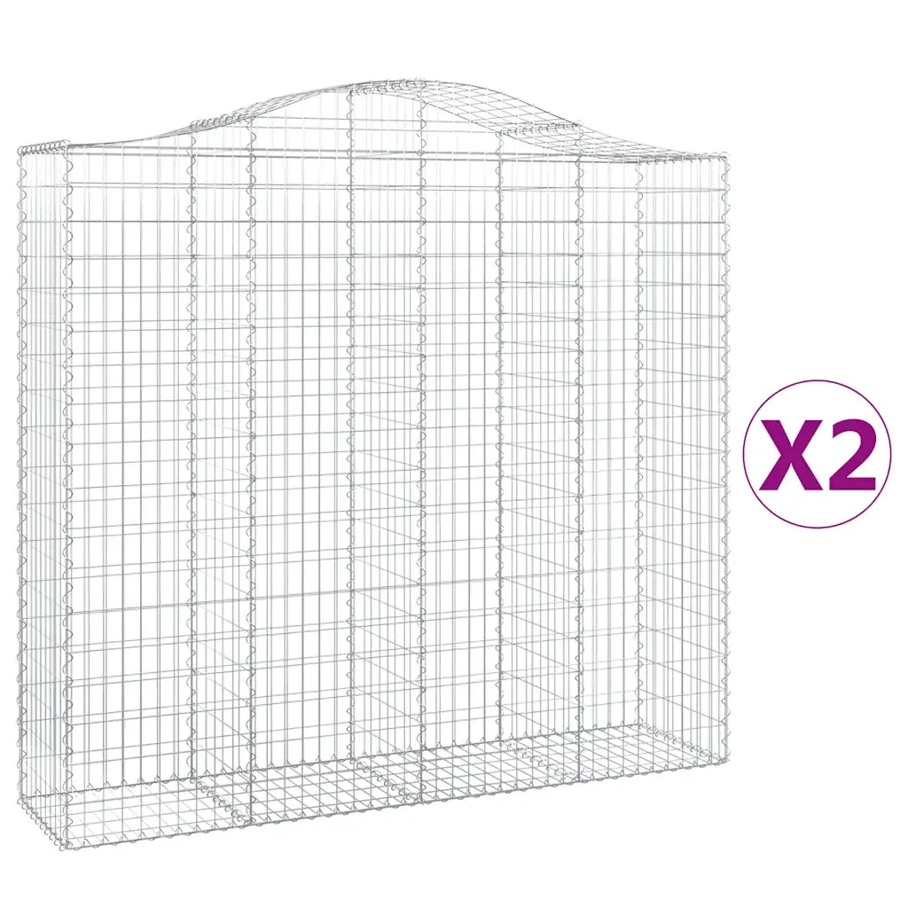 Cesti Gabbioni ad Arco 2 pz 200x50x180/200 cm Ferro Zincatocod mxl 123896