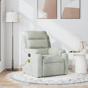Poltrona Massaggiante Reclinabile Grigio Chiaro in Vellutocod mxl 107956