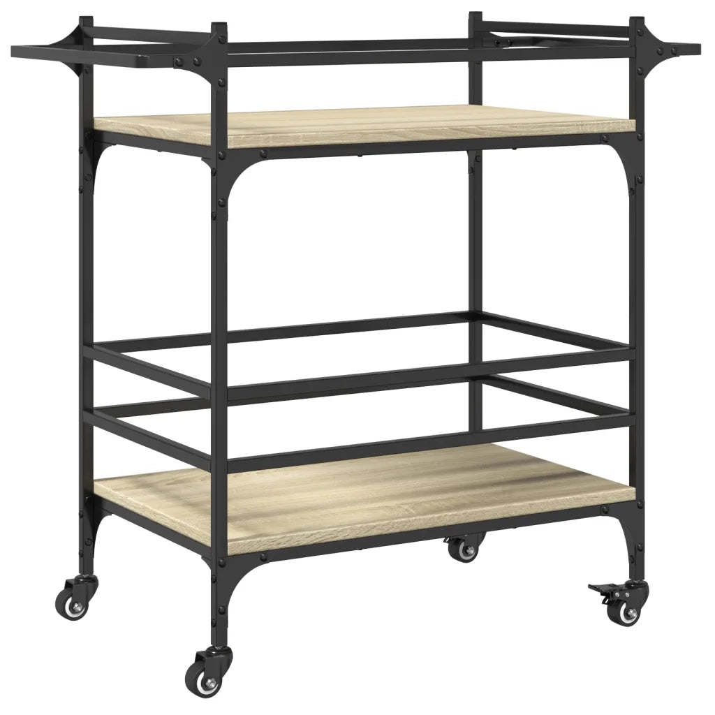 Carrello da Cucina-Scaffale per Cucina Rovere Sonoma 82x40x78,5cm Legno Multistrato