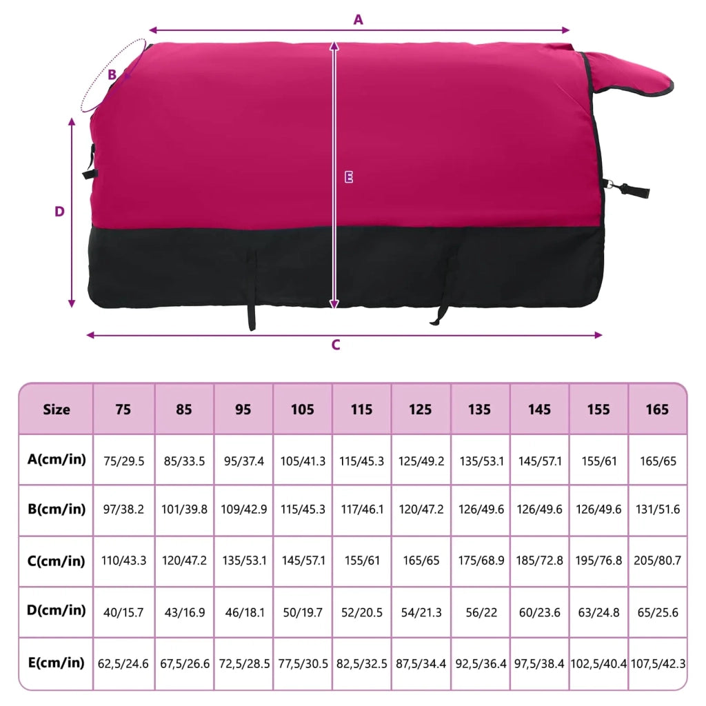 Coperta per Cavalli Rosa e Nero 105 cm Poliestere CFW7153133