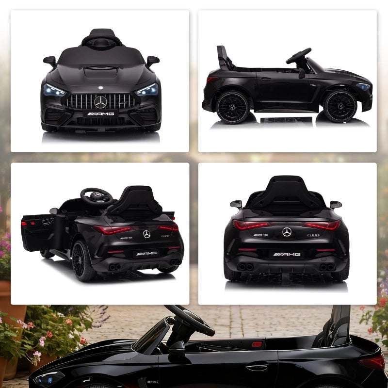 Macchina elettrica per bambini, design Mercedes, motore 12V, telecomando, luci a LED, musica, per bambini dai 3 ai 6 anni, nera