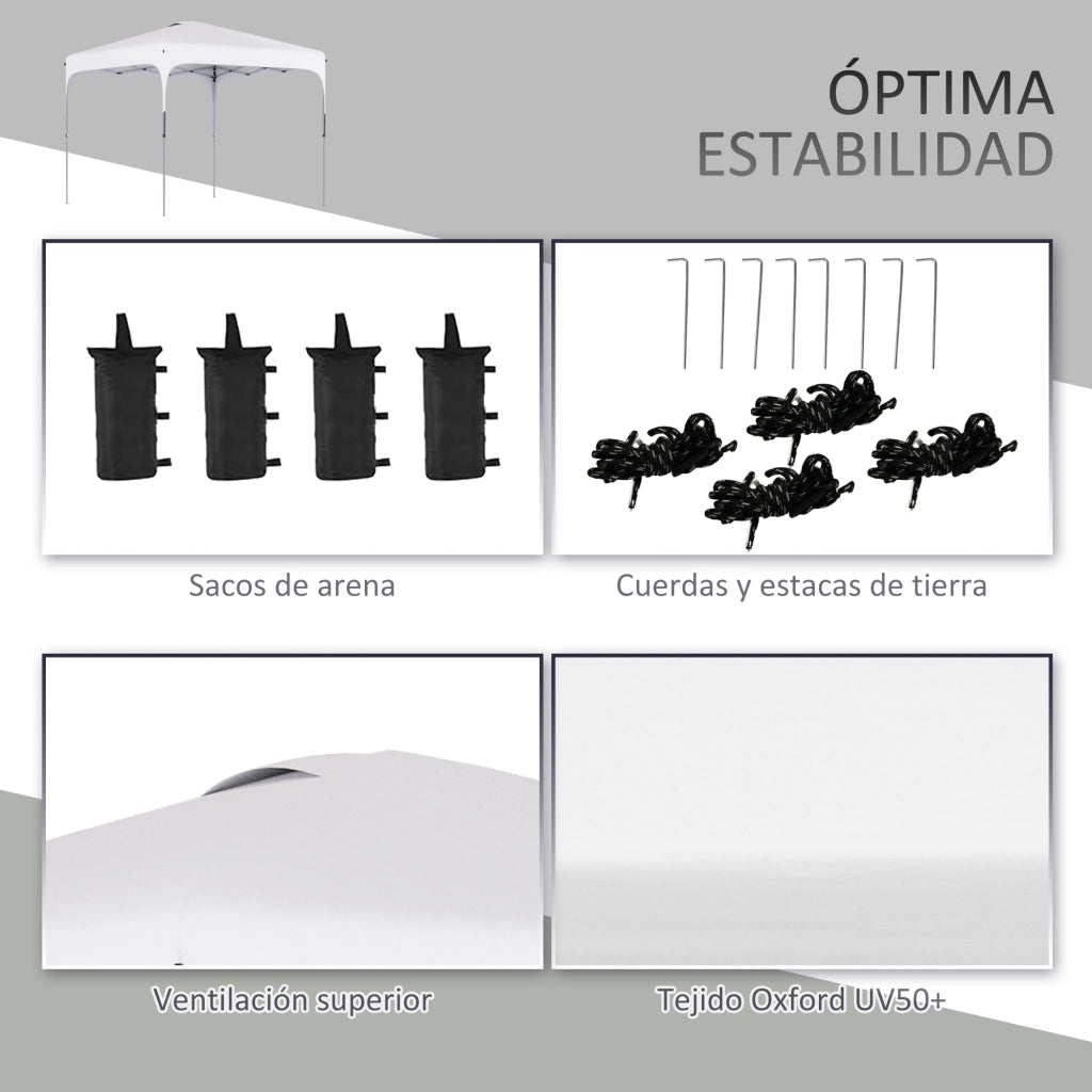 Gazebo da giardino ¨C zephmum ¨C Bianco 2.5x2.5x2.7m