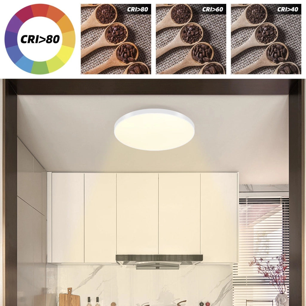 ZMH Lampada da soffitto plafoniera LED bianca IP44 37 cm per interni