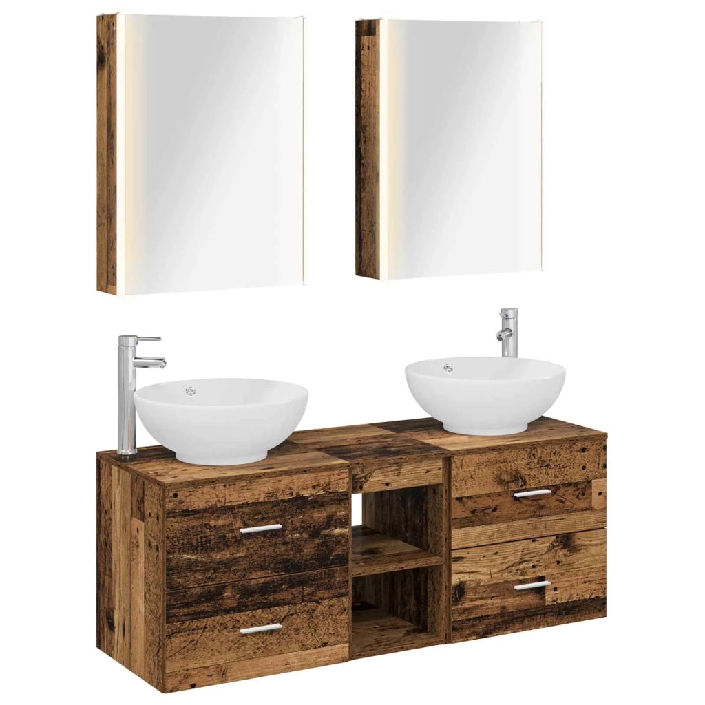 Set di mobili per il bagno 5 pcs Legno antico 3406973