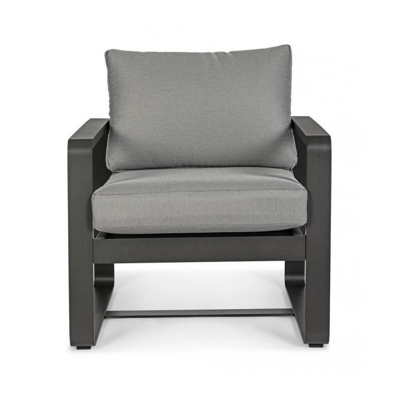 Poltrona da giardino in alluminio Antracite MERRIGAN YK13 74x78x h84 cm