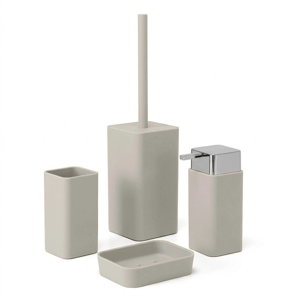 Porta sapone bagno beige in plastica Star