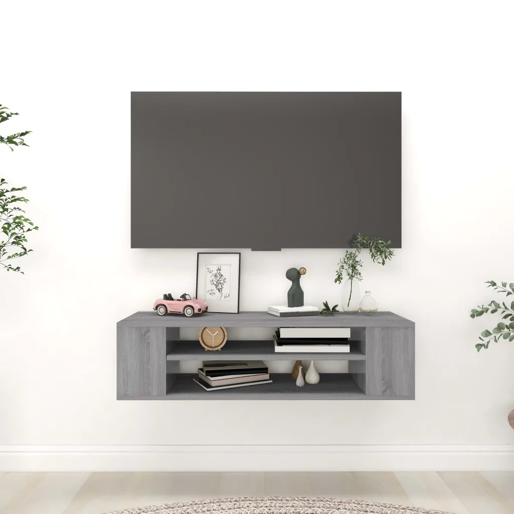 Pensile Porta TV Grigio Sonoma 100x30x26,5 cm Legno Multistrato 826361