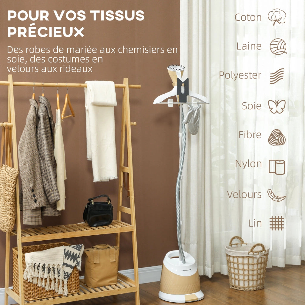 Stira a Vapore Verticale ¨C zephmum ¨C Oro 1800W 36g/min 50min 1.8L 32x32x32cm