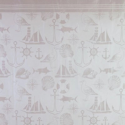 Tenda doccia 180x200 cm in  acrilico con motivi marini completa di ganci