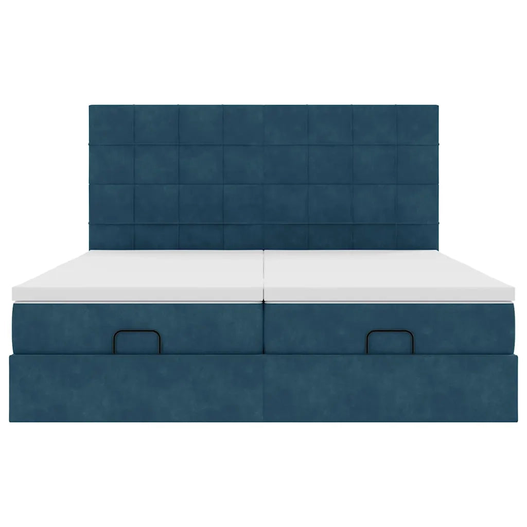 Struttura Letto Pouf con Materassi 180x200 cm Velluto