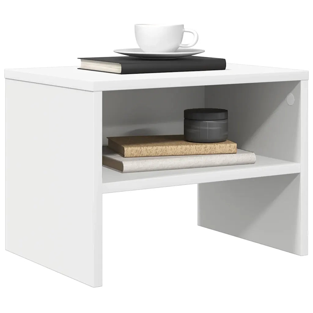 Comodini Bianchi 2 pz 40x30x30 cm Legno Ingegnerizzato 800064