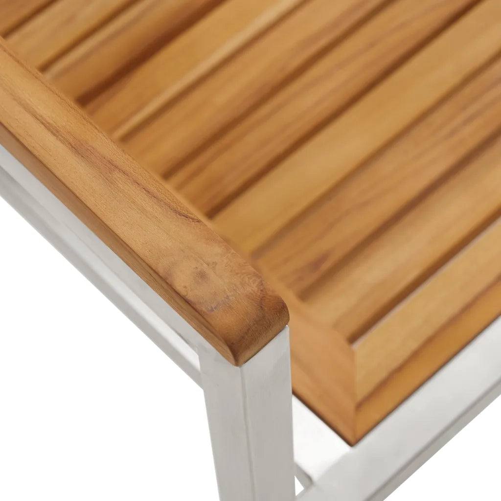 Sedie da Giardino 2 pz in Legno Massello di Teak e Acciaio Inox cod mxl 19961