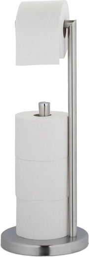 Supporto per rotoli di carta igienica da bagno - 3 posizioni - senza coperchio - 53x205 cm - acciaio inox argento
