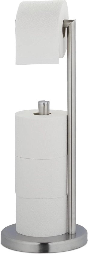 Supporto per rotoli di carta igienica da bagno - 3 posizioni - senza coperchio - 53x205 cm - acciaio inox argento