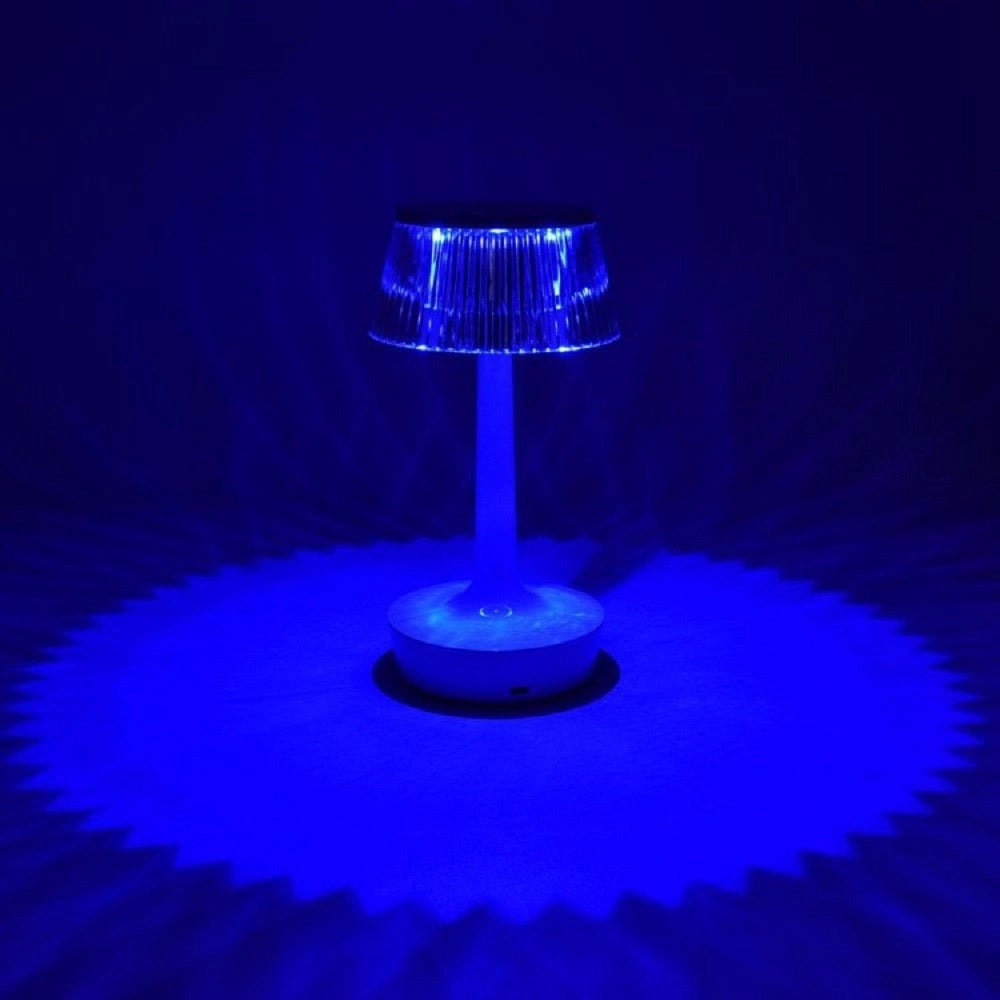 Trade Shop - Lampada Da Tavolo In Cristallo Decorativa Con Led Rgb Touch Bianco 5v Q-tl153 -