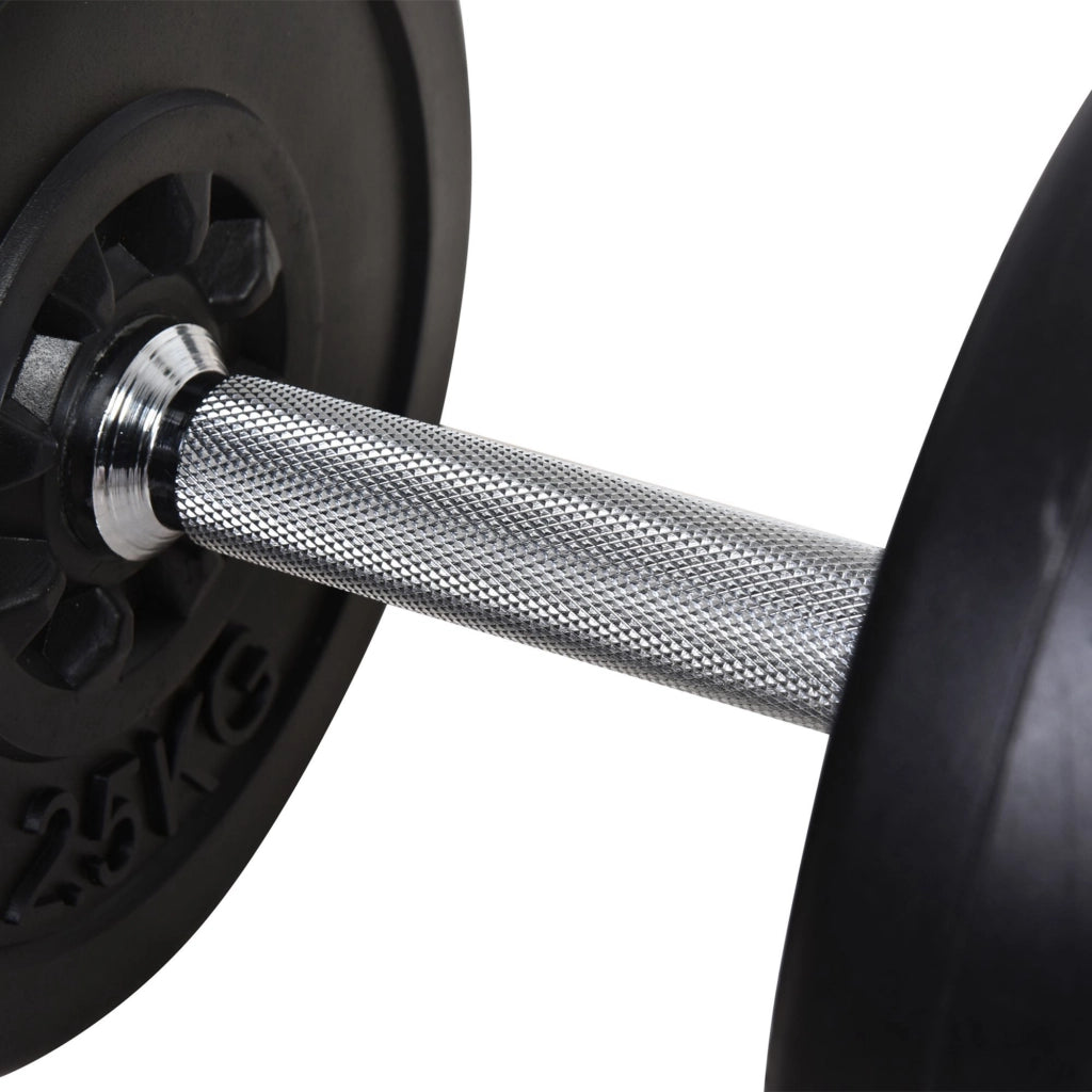 Set di Pesi 55 kg con Mancuernas e Barra ¨C zephmum ¨C Nero, Ajustable, 170 cm