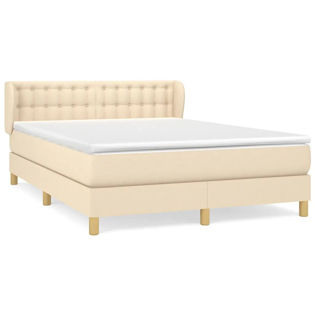 Giroletto a Molle con Materasso Crema 140x19 cm in Tessuto 3127122