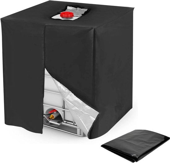 Copertura per serbatoio 1000 litri Copertura per serbatoio acqua - Accessori Copertura barile di pioggia Copertura impermeabile 420D con zip per contenitori serbatoi