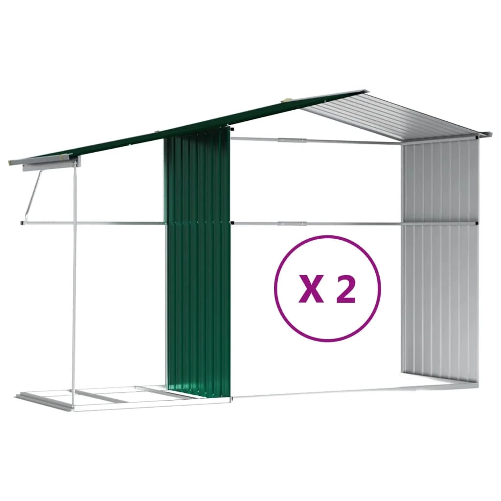 Casetta da giardino cabina ripostiglio casetta da esterno robusta casetta per attrezzi 277 x 279 x 179 cm acciaio zincato verde 02_0022377